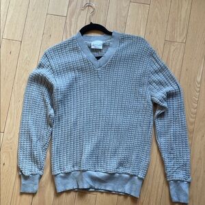 Vintage Lord Clayton Men's Gray V-Neck Sweater